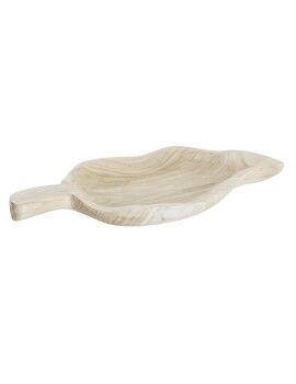 Bandeja de Aperitivos DKD Home Decor Marrón claro Natural Tropical Hoja de planta 56 x 28 x 5 cm