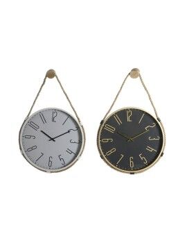 Reloj de Pared DKD Home Decor 40 x 4,5 x 55 cm Cuerda Hierro (2 Unidades)