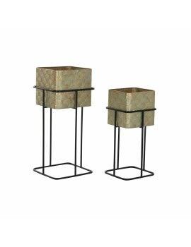 Conjunto de vasos DKD Home Decor Metal 34 x 34 x 76 cm (2 Unidades)