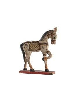 Figura Decorativa DKD Home Decor Caballo Hierro Madera de mango (35 x 10 x 42 cm)