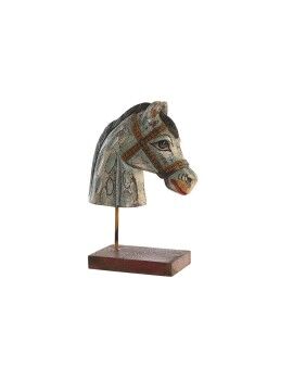 Figura Decorativa DKD Home Decor Caballo Hierro Madera de mango (24 x 12 x 35 cm)