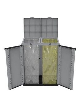 Caixote de Lixo para Reciclagem Preto/Cinzento (68 x 39 x 88,7 cm)