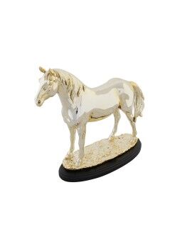 Figura Decorativa DKD Home Decor Caballo Negro Dorado Resina (30 x 11,5 x 26 cm)