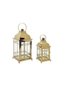 Farolas DKD Home Decor Cristal Dorado Metal (22 x 22 x 57 cm) (22 x 22 x 49 cm)