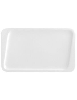 Plato de Postre Quid Chef Cerámica Blanco 25 x 15 cm (6 Unidades) (Pack 6x)