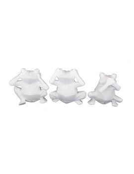 Figura Decorativa DKD Home Decor 18,5 x 13 x 17,8 cm Blanco Rana (3 Unidades)