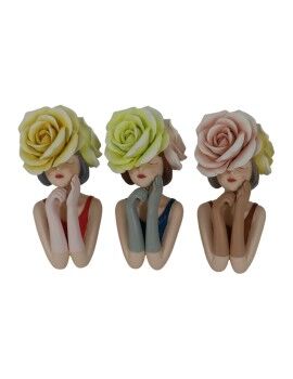 Figura Decorativa DKD Home Decor 14,5 x 11,5 x 28,7 cm Mulher Multicolor (3 Unidades)