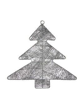 Adorno Natalício Prateado Árvore de Natal 36,7 x 0,2 x 37,5 cm Metal Plástico