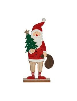Figura Decorativa Pai Natal 5 x 30 x 15 cm Vermelho Madeira Castanho Branco Verde