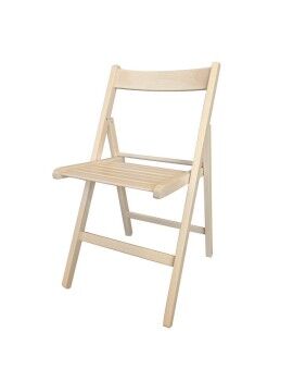 Cadeira de Campismo Acolchoada Bege madeira de faia (79 x 42,5 x 47,5 cm)