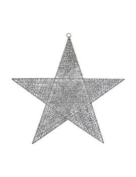 Adorno Navideño Plateado Estrella 50 x 51,5 x 0,5 cm Metal