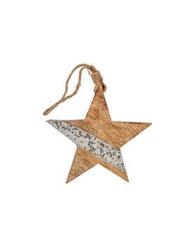 Adorno Navideño Estrella 17 x 2,5 x 34 cm Plateado Madera