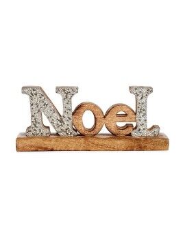 Figura Decorativa Noel Purpurina 6,5 x 10 x 25 cm Plateado Madera