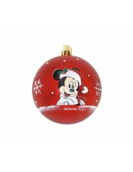 Bola de Natal Mickey Mouse Happy smiles 6 Unidades Vermelho Plástico (Ø 8 cm)