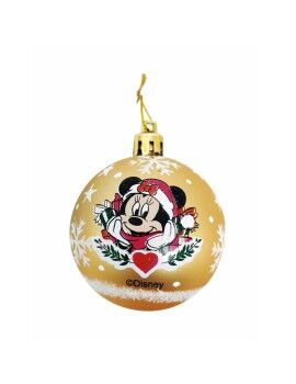 Bola de Natal Minnie Mouse Lucky Dourado 10 Unidades Plástico (Ø 6 cm)