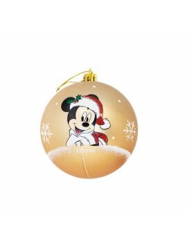 Bola de Natal Mickey Mouse Happy smiles Dourado 10 Unidades Plástico (Ø 6 cm)