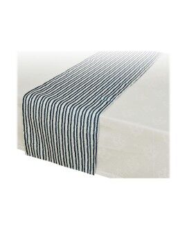 Caminho de Mesa Decoris Marinha Azul/Branco Têxtil (32 x 150 cm)