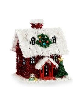 Figura Decorativa Natal Enfeite Cintilante Casa 19 x 24,5 x 19 cm Vermelho Branco Verde Plástico...