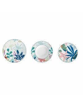 Set de Vajilla DKD Home Decor Porcelana Azul Verde 18 Piezas