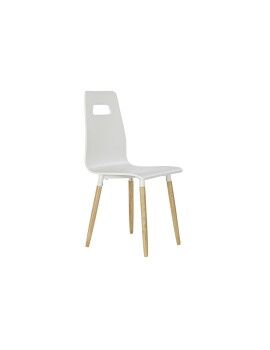 Cadeira de Sala de Jantar DKD Home Decor 43 x 50 x 88 cm Madeira Branco Borracha natural Marrom...