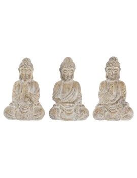 Figura Decorativa DKD Home Decor 30,5 x 24 x 45 cm Dorado Marrón Buda Oriental (3 Piezas)