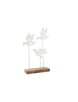 Figura Decorativa DKD Home Decor Marrón Blanco Hierro Madera de mango Pájaros (32 x 10 x 51 cm)