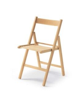 Cadeira de Campismo Acolchoada Castanho Madeira Faia 79 x 42,5 x 47,5 cm