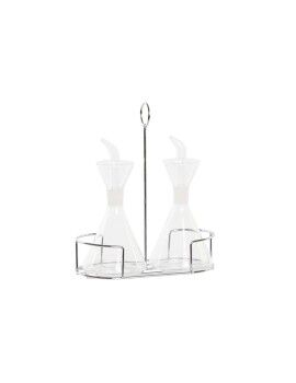 Set de Aceitera y Vinagrera DKD Home Decor 200 ml 19,5 x 10 x 23,5 cm Metal Transparente 2...