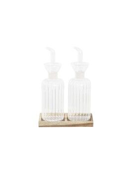 Set de Aceitera y Vinagrera DKD Home Decor 250 ml 14 x 7,5 x 21 cm Natural Transparente Acacia...