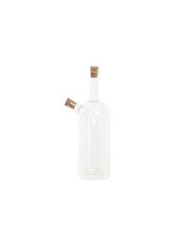 Aceitera DKD Home Decor 9 x 6,5 x 21,5 cm Transparente Corcho 500 ml Vidrio de Borosilicato