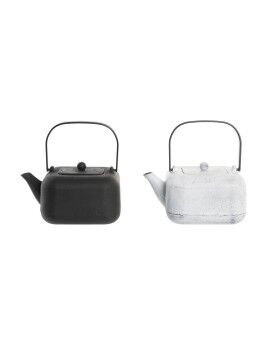 Tetera DKD Home Decor Negro Acero Inoxidable Blanco 1,2 L (2 Unidades)