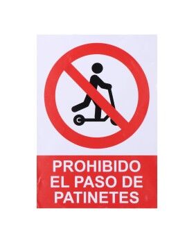 Placa Normaluz Prohibido acceder con patinete Etiqueta (21 x 30 cm)