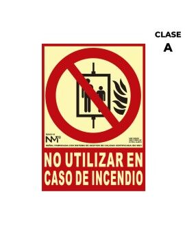 Placa Normaluz No utilizar en caso de incendio PVC (21 x 30 cm)