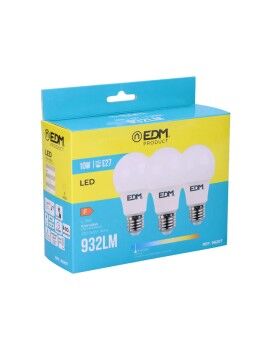 Conjunto de 3 lâmpadas LED EDM F 10 W E27 810 Lm Ø 6 x 10,8 cm (6400 K)