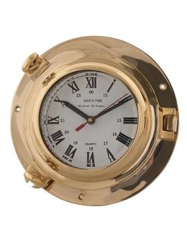 Reloj de Pared DKD Home Decor Cristal Dorado Vintage Latón (23 x 7 x 23 cm)