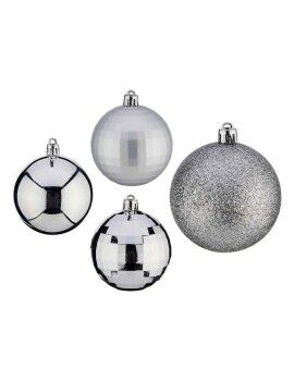 Bolas de Navidad Ø 7 cm 50 Unidades PVC Plateado