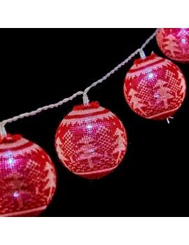 Grinalda de Esferas LED 2 m Árvore de Natal Ø 6 cm Vermelho Branco
