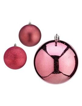 Bolas de Natal Ø 10 cm 6 Unidades Cor de Rosa Plástico