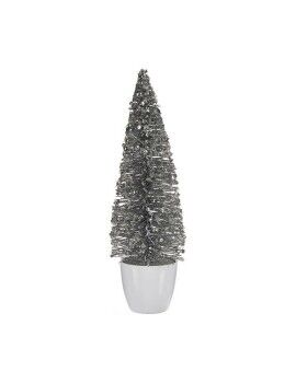Árvore de Natal Médio 10 x 33 x 10 cm Prateado Branco Plástico