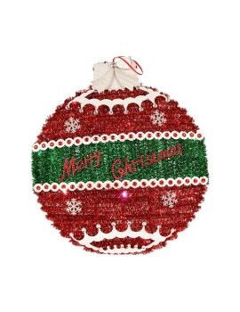 Bola de Natal Leve LED 40 x 4 x 40 cm 40 x 5,5 x 40 cm Vermelho Prateado Branco Plástico...