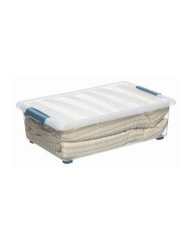 Caja Multiusos Domopak Living Katla Con ruedas Con asas Transparente 28 L (59 x 39 x 18,5 cm)