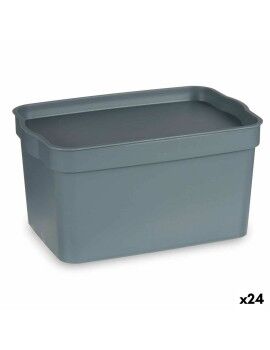 Caja Multiusos Gris Plástico 2,3 L (13,5 x 11 x 20 cm) (24 Unidades)