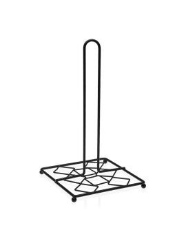 Suporte para Rolos de Papel de Cozinha Versa Preto Metal Aço (16 x 28,5 x 16 cm)