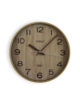 Relógio de Parede Versa Marrom claro Plástico Quartzo 4,8 x 31 x 31 cm