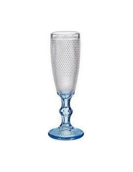 Copo de champanhe Pontos Azul Transparente Vidro 6 Unidades (180 ml)