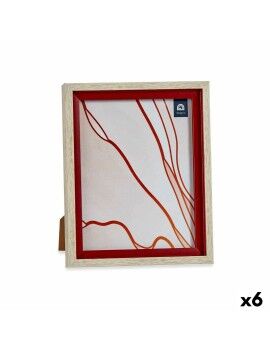 Marco de Fotos Cristal Rojo Madera Marrón Plástico (24 x 2 x 29 cm) (6 Unidades)