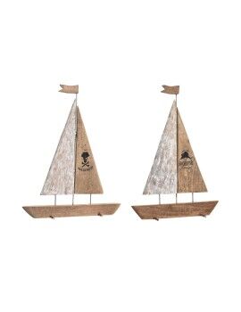 Figura Decorativa DKD Home Decor 36,5 x 10 x 54 cm 37,5 x 10 x 48 cm Marrón (2 Unidades)