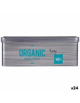 Caja para Infusiones Organic Tea Gris Hojalata (11 x 7,1 x 18 cm) (24 Unidades)