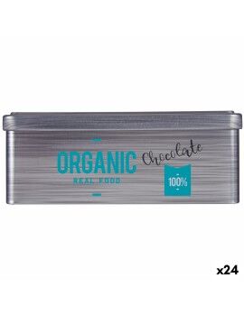 Bote Chocolate Gris Hojalata (11 x 7,1 x 18 cm) (24 Unidades)