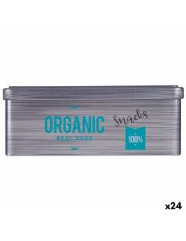 Bote Organic Snacks Cinzento Folha de Flandres (11 x 7,1 x 18 cm) (24 Unidades)